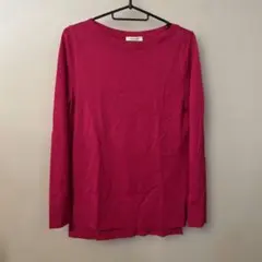 PLST ショッキングピンク 長袖ニット　薄手　M