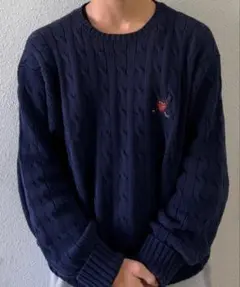 POLO GOLF ケーブルニット ネイビー