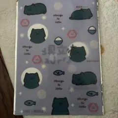 お文具といっしょ ノベルティA5クリアファイル APINA限定 特典　猫さん