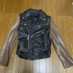 Barakダブルライダースジャケット ブラック/ブラウン レザー　ウィメンズのサムネイル