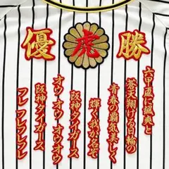 阪神タイガース 刺繍 虎 優勝 菊の紋 六甲おろし ワッペンセット【金/赤】