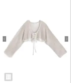【GRL】ラメメッシュニットレースアップトップス[dh1248]のサムネイル