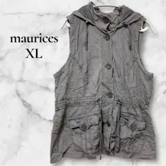 一点物✨️maurices【XL】フード付きグレーベスト ミリタリー ユニセックス