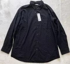 【GU】 メンズ　レースオーバーサイズシャツ　XLサイズ　ブラック