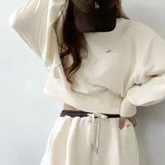 《AYA×クラシカルエルフコラボ》クロップド丈裏毛スウェット アイボリー S
