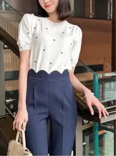 [ Nanaさんコラボ ]　ハート刺繍ニットトップス