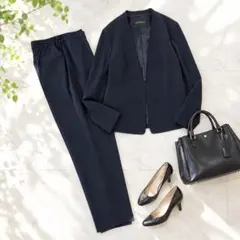 美品✨グリーンレーベルリラクシング ダブルクロス ノーカラー パンツ