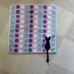 マタノアツコ　水玉模様 猫シルエット タオルハンカチのサムネイル