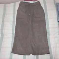 ✿未使用✿ブラウン スエード風 タイトスカート