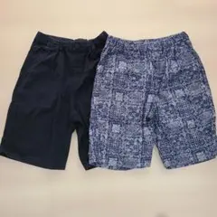 ユニクロキッズ ハーフパンツ2枚セット 150 ネイビー系