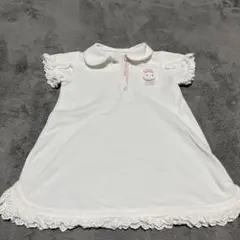 メゾピアノ　ウサギ刺繍のホワイトワンピース 90cm