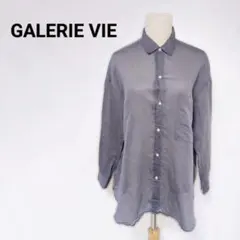 GALERIE VIE ギャルリーヴィー コットンシルク シアーシャツ ネイビーのサムネイル