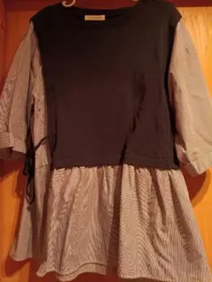 chocol raffine ストライプチュニック 五分袖