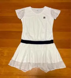 FILA テニスウェア ホワイトセットアップ ワンピース チュールレース