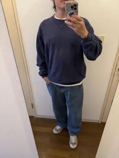 90s〜00s L.L.Bean×Russell 無地スウェットXLネイビー