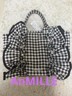 新品未使用AnMille アンミール　ハンドバッグ　フリルギンガムチェックのサムネイル