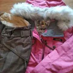 美品！kissmark☆M スノボウェア スキーウェア ピンク ブラウン