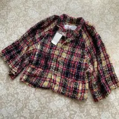 新品タグ付き　スナオクワハラ　ゆるふわ軽量ニットジャケットM赤黒紺白ベージュ