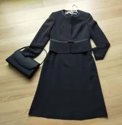 東京ソワール SOIR PERLE ブラックフォーマルスーツセットアップ 11号