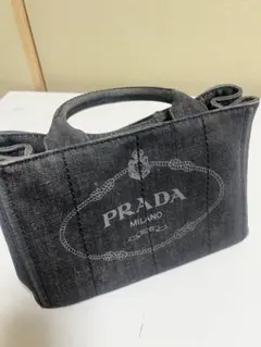 【おまけつき】正規品PRADA デニム トートバッグ ダークグレー