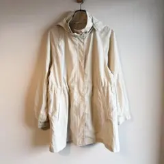 GLACIER フード付き スプリングコート ナイロン ベージュ L軽量 撥水