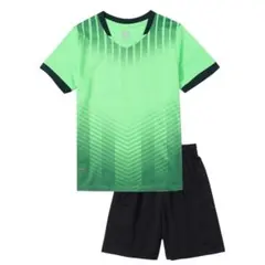 キッズ サッカーウェア 150 上下セット 練習着 緑 ジュニア 吸汗速乾 運動