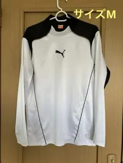 PUMA 長袖ハイネックプラクティスシャツ　M 白×黒