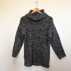 INGNI 長袖ニット タートル ハイネック ミディアム丈 ミックス ケーブル