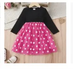 【3歳前後】ミニー風ワンピース ピンク ハロウィン クリスマス会 イベントにも！