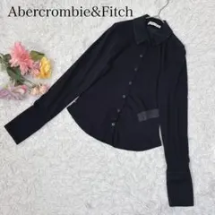 アバクロンビーアンドフィッチ　長袖シャツ　シアー　黒　ブラック　無地　上品のサムネイル