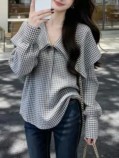 長袖シャツ　レディース　トップス　Lサイズ