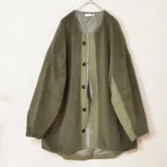 新品タグ付き M(ゆったりめ) キルティング ボアジャケット コート レディース