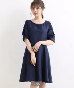 レースアップドットワンピース