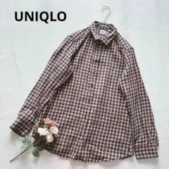 ユニクロ UNIQLO ネルシャツ チェック柄 コットン100% カジュアル L