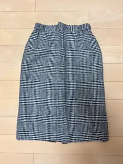 千鳥格子　ミディアム　タイト　スカート　11号