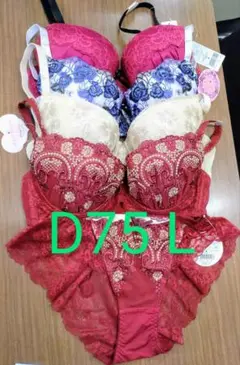 ブラジャー＆ショーツ 4組セット D75 Lサイズ