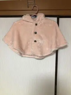 フリース フード付き ベビーポンチョ ピンク
