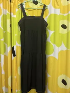 クレットCLETTEオリジナル配色ステッチティアードジャンスカワンピース　XL