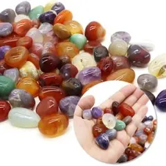 カラフル瑪瑙 100g 天然石 タンブルストーン アクセサリー パワーストーン