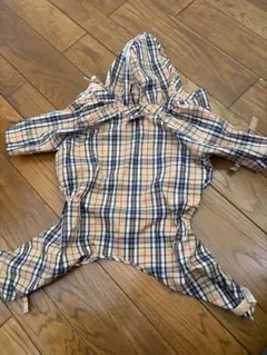 犬用チェック柄レインコート