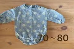 ロンパース トレーナー グレー 水玉 70 80