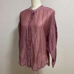 ur’s ピンク シャツ ボリューム袖 透け感あり