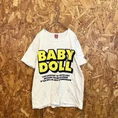 BABY DOLL ベビードール 半袖Tシャツ ロゴプリント ホワイト メンズ