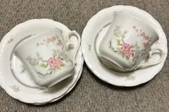 ティーカップ2点、ソーサー4点セット