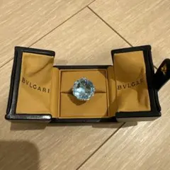 BVLGARI ブルガリ水色宝石リング 専用ケース付き