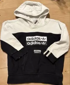 adidas フード付きパーカー ホワイト/ブラック