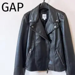 GAPギャップ　レザー調ダブルライダースジャケット　合皮