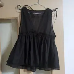 フリークスストア　シャイニー オーガンジーベスト　美品のサムネイル