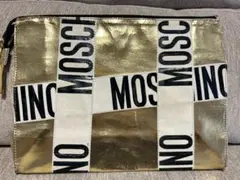MOSCHINO COUTURE モスキーノ ロゴ ゴールド クラッチバッグ