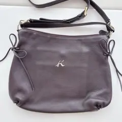 美品 キタムラ 2way ショルダーバッグ レザー 斜め掛け ダークブラウンのサムネイル